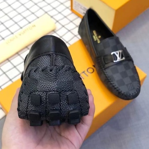 sepatu lv loafer pria mirror quality shoes lou is vuitton hitam damier casual terlaris