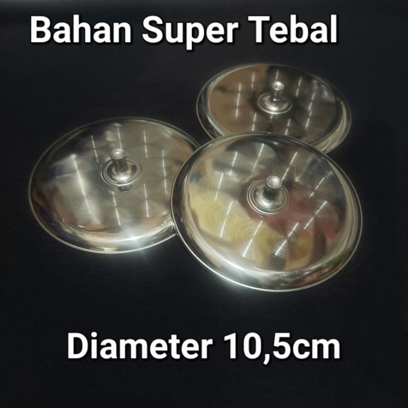 Tutup gelas stainless besar diameter 10,5cm/tutup gelas stainless besar super tebal