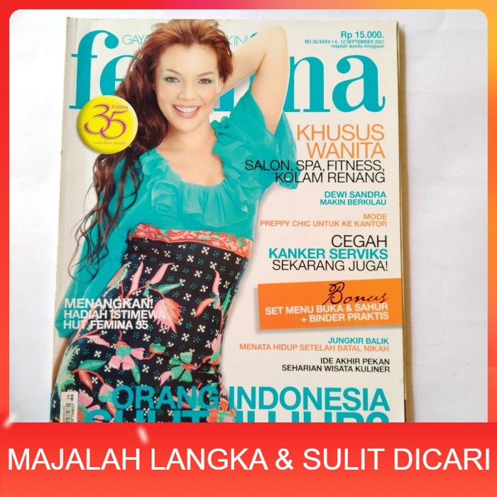 Majalah FEMINA No.36 Sep 2007 Cover DEWI SANDRA Langka