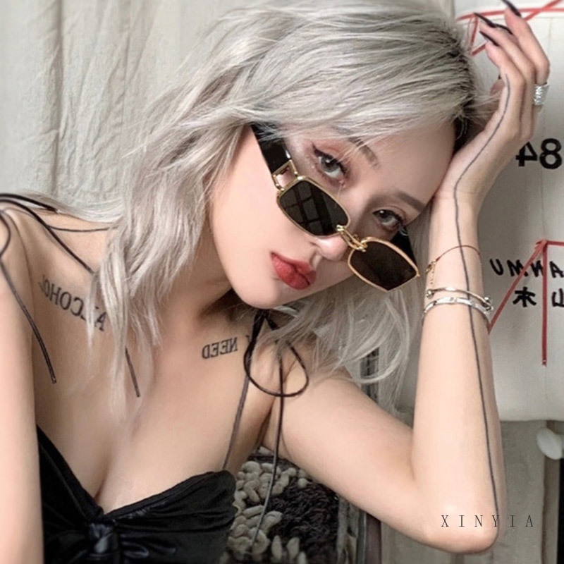 【TERSEDIA &amp; COD】Kacamata Hitam Korean Ulzzang Gaya Wanita Rectangle Shades Retro KACA MATA Sunglasses