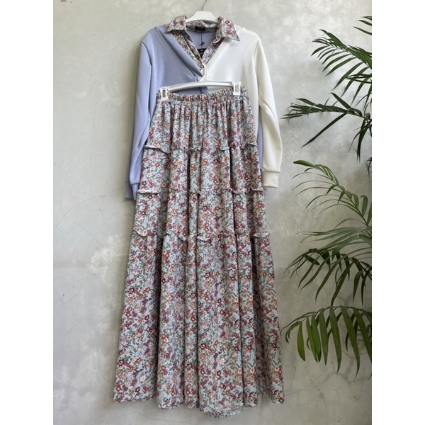 EXTU Set Rok Serra | Set Rok Bunga Knit Davinci Premium