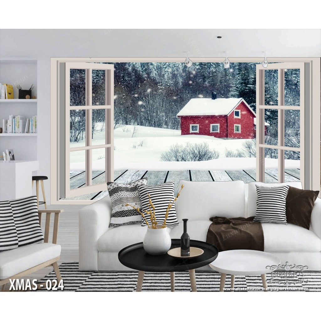 WALLPAPER CUSTOM WALLPAPER 3D KOREA STICKER MERRY CHRISTMAS NATAL XMAS - 024