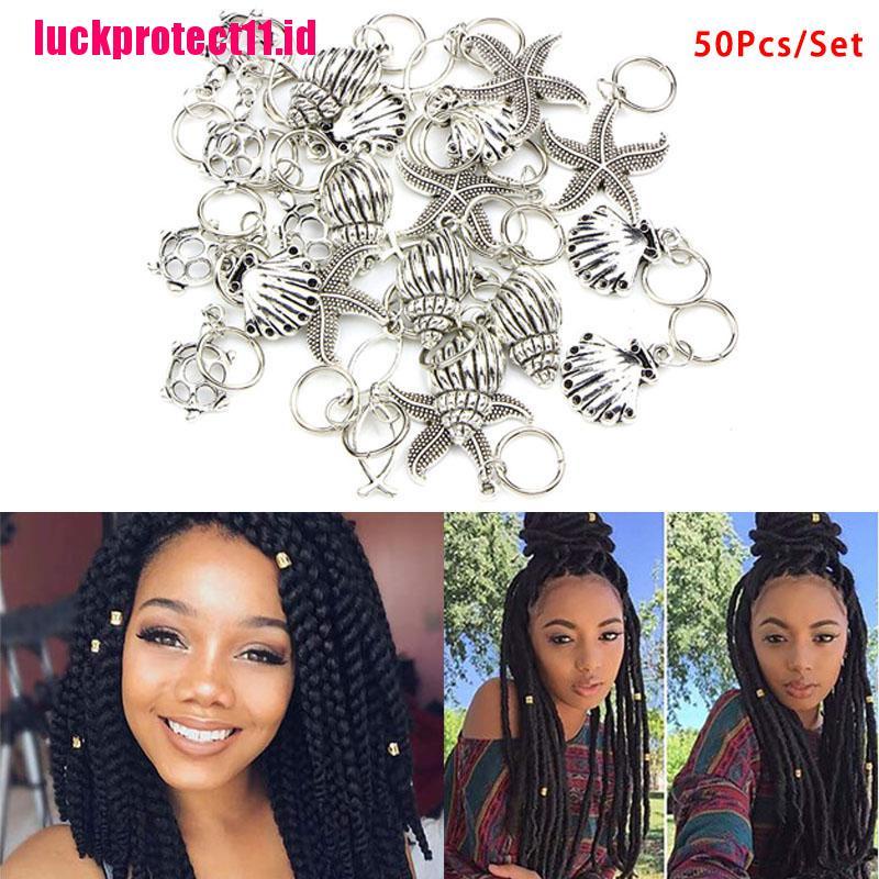 (LUCK) 50pcs / Set Klip Rambut Gimbal DIY Bentuk Bintang Laut