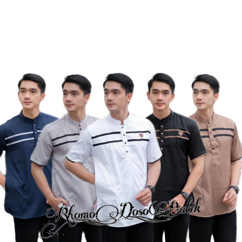 Baju Koko Kurta Dewasa Lengan Pendek Material Catton Adem Serap Keringat