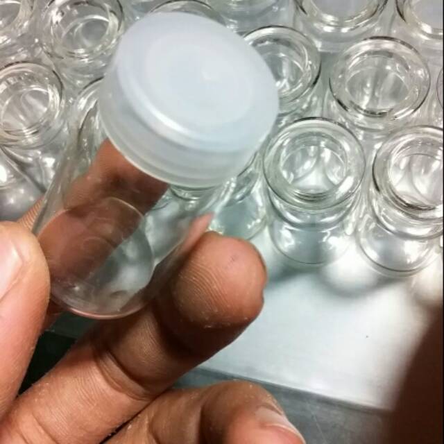 Botol kaca vial tutup plastik 5ML, 8ML, 10ML, 12ML, 15ML, 20ML