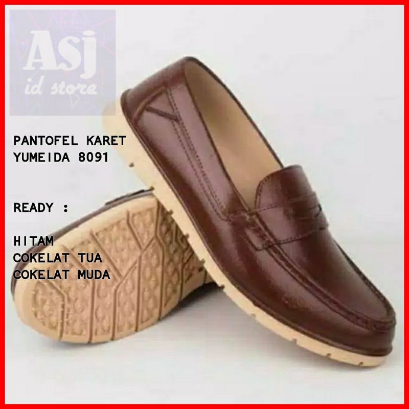 SEPATU PANTOFEL KARET PRIA YUMEIDA 8091 - Sepatu kantor anti air sepatu formal cowok