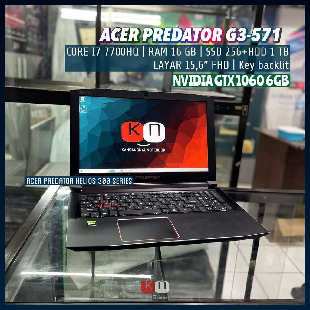 ACER PREDATOR HELIOS 300 G3 571 I7 7700HQ GTX1060 6GB 16GB 256+1TB