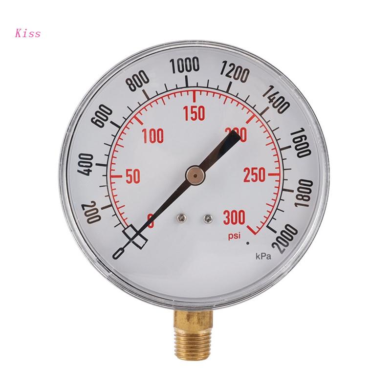 Meteran Tekanan Ulir BSPT 1 / 4 &quot;Untuk Bensin Udara Air Minyak 0-300psi / 0-2000kps