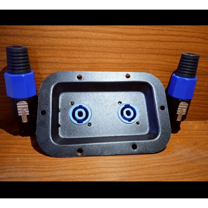 satu set plat besi spikon dan socket speakon biru