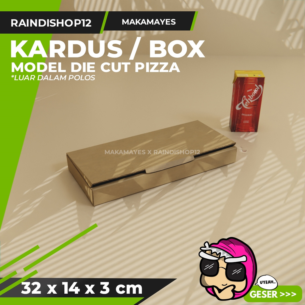 

(MIN 10 PCS) BOX 32 X 14 X 3 CM KARDUS DIE CUT PIZZA KEMASAN PACKAGING KADO