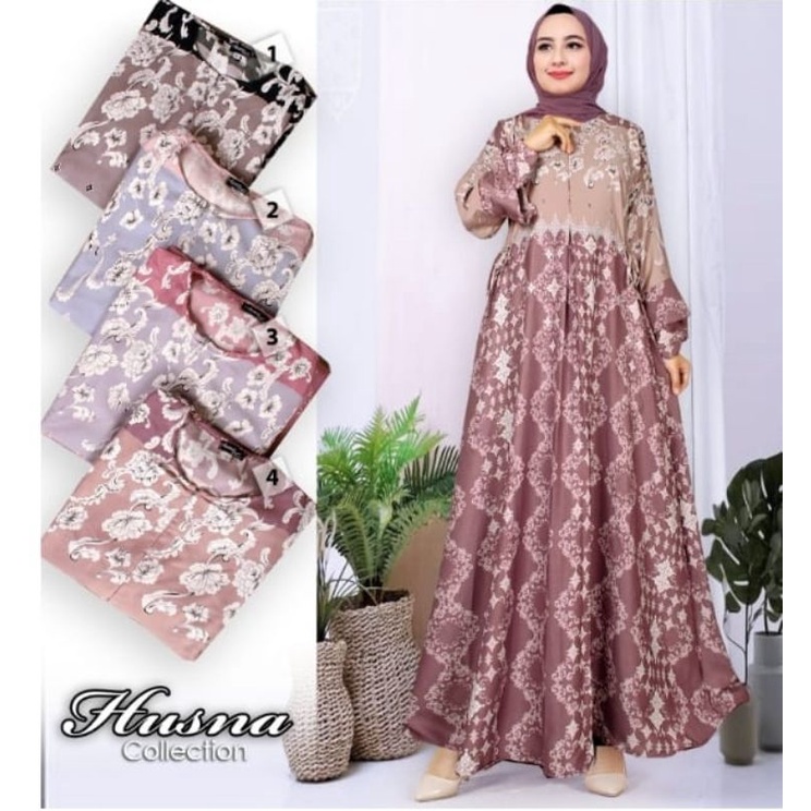 GAMIS MOTIF HUSNA JUMBO MAXMARA SIZE (M,XL,4L,6L)[BR]