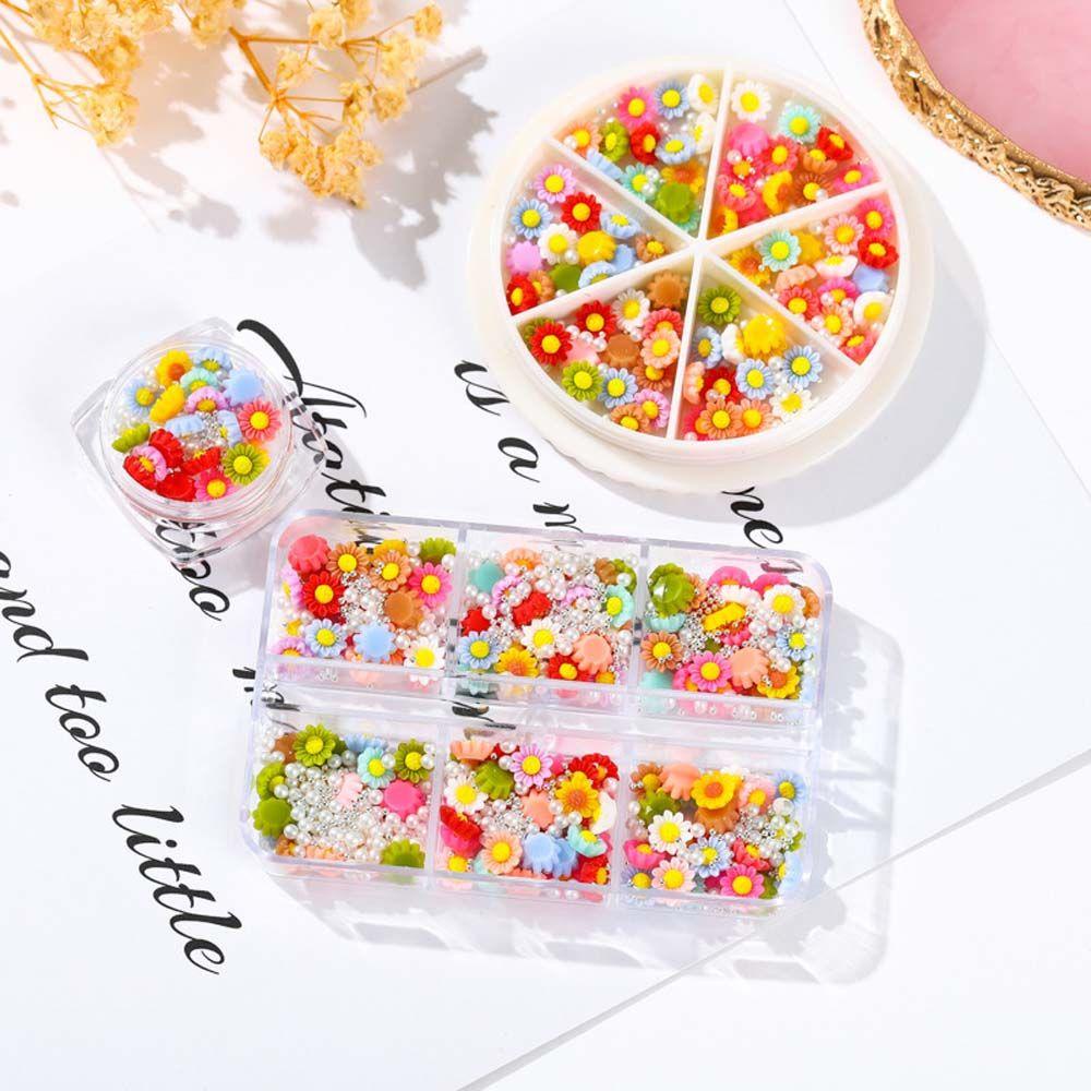 Mxbeauty Bunga Kuku Perhiasan Resin Fashion Gaya Jepang Mutiara Manik Flatback Nail Aksesoris DIY Dekorasi Kuku