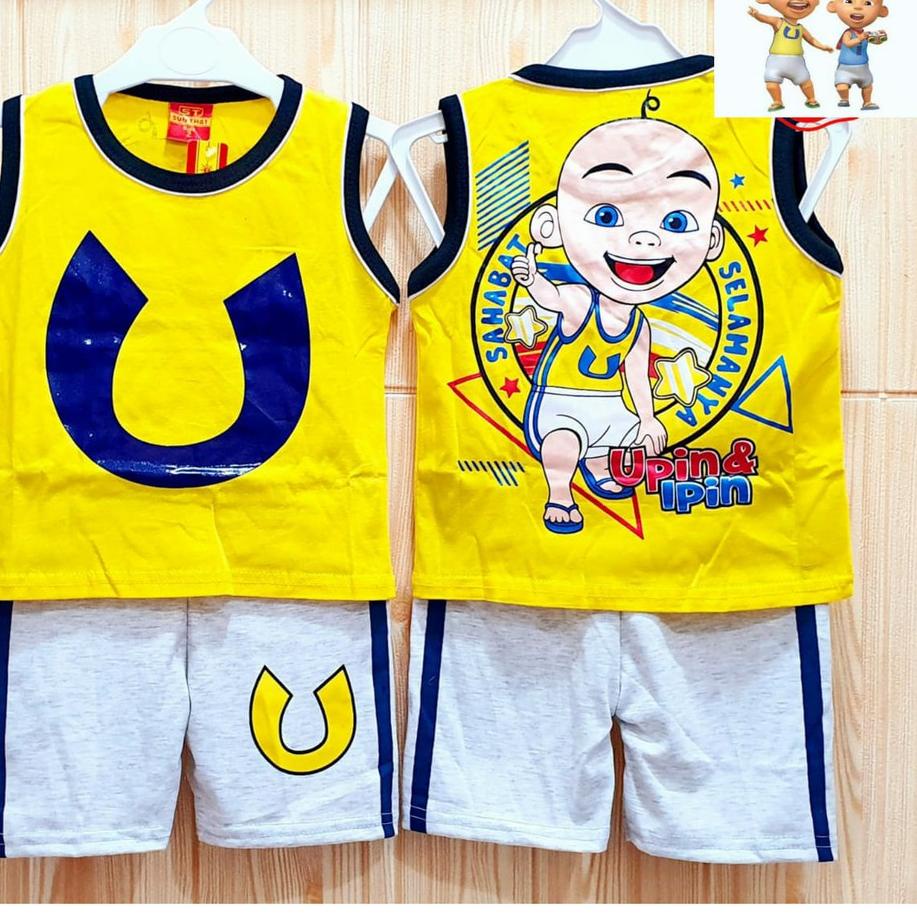 [PRODUK VIQ7P] SETELAN BAJU UPIN IPIN ANAK LAKI-LAKI / KAOS SINGLET ANAK UPIN & IPIN / BAJU UPIN DAN