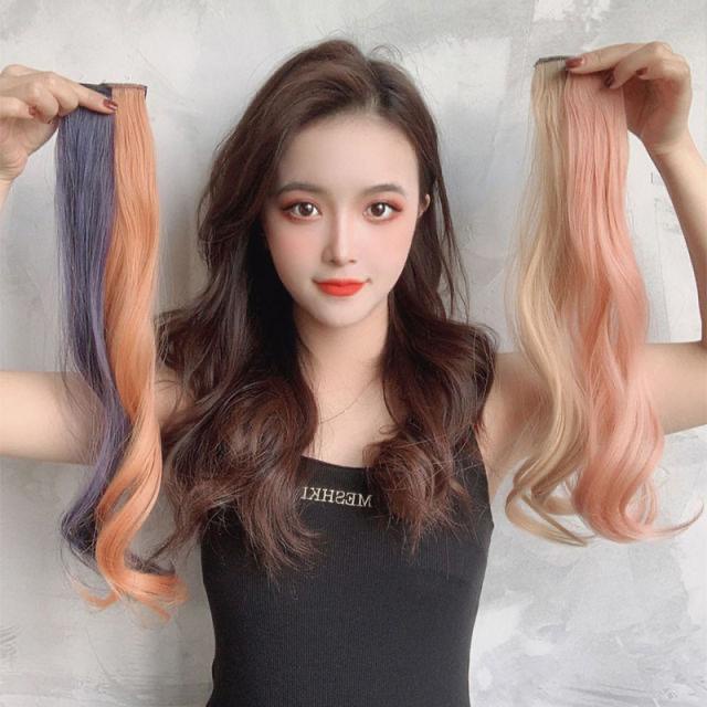 Wig / Rambut Palsu Wanita Model Panjang Keriting / Rambut Palsu Sambung Model Klip Bergelombang untuk wanita Besar