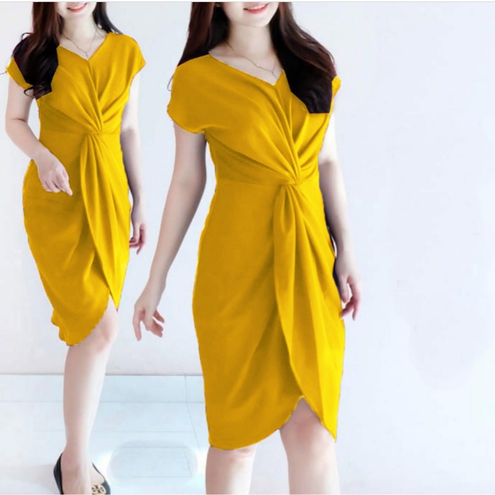 *[HNFK] Dress Casual / Dress Latifa / Dress Wanita Terbaru / Dress Polos / Dress