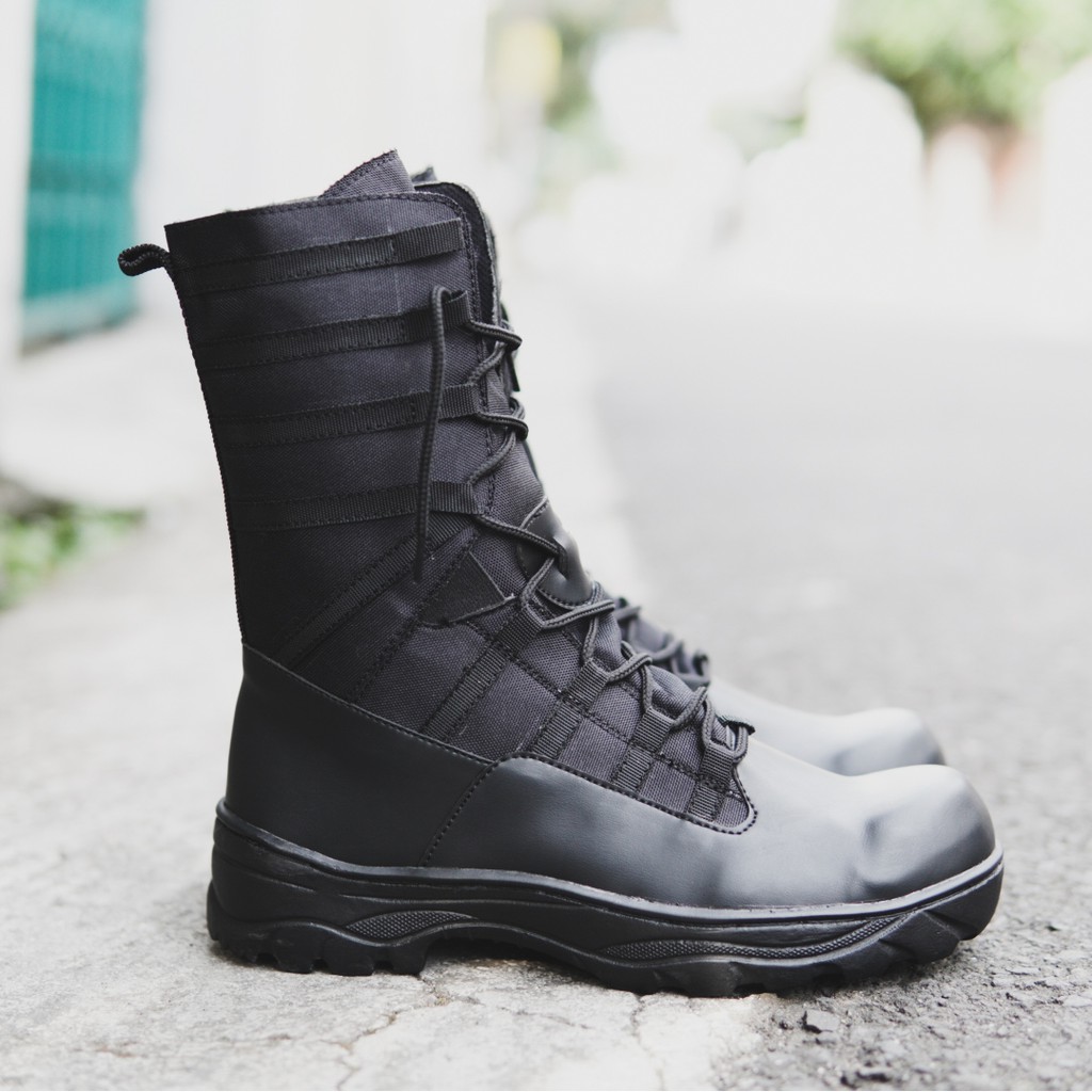 BISA COD !!! SEPATU PRIA BOOTS SAFETY BALCK FORCE OWL BLACK TINGGI 8 INCI