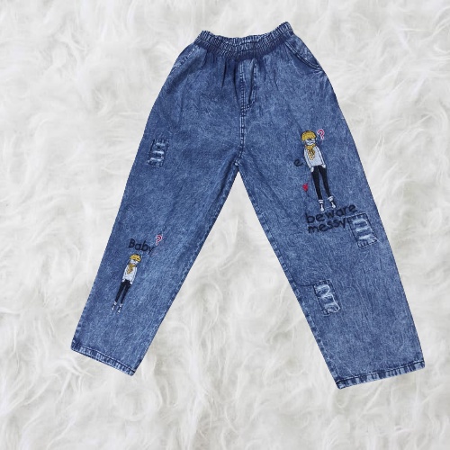 AYLIN BAGGY JEANS BORDIR BUNGA / SHAWL BAGGY PANTS BORDIR TIMBUL