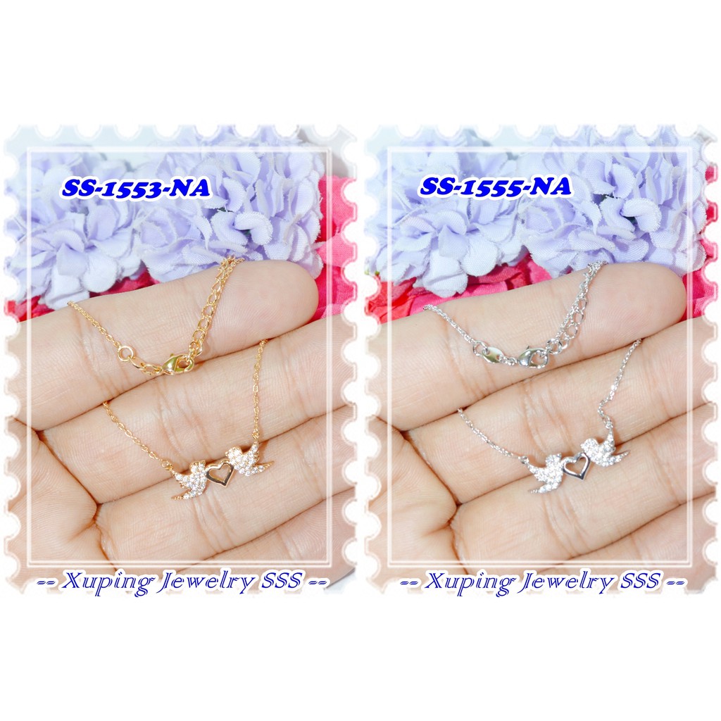 Kalung Lapis Emas 18K SS-1553-NA SS-1555-NA Bird Love Merek Xuping Original