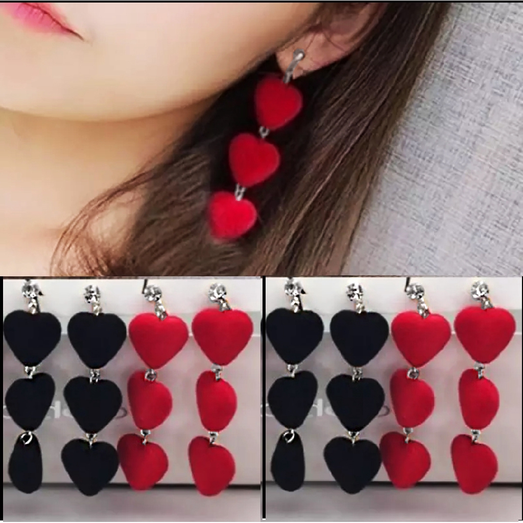 Anting Fashion Wanita Korea Style Model Triple Love  480