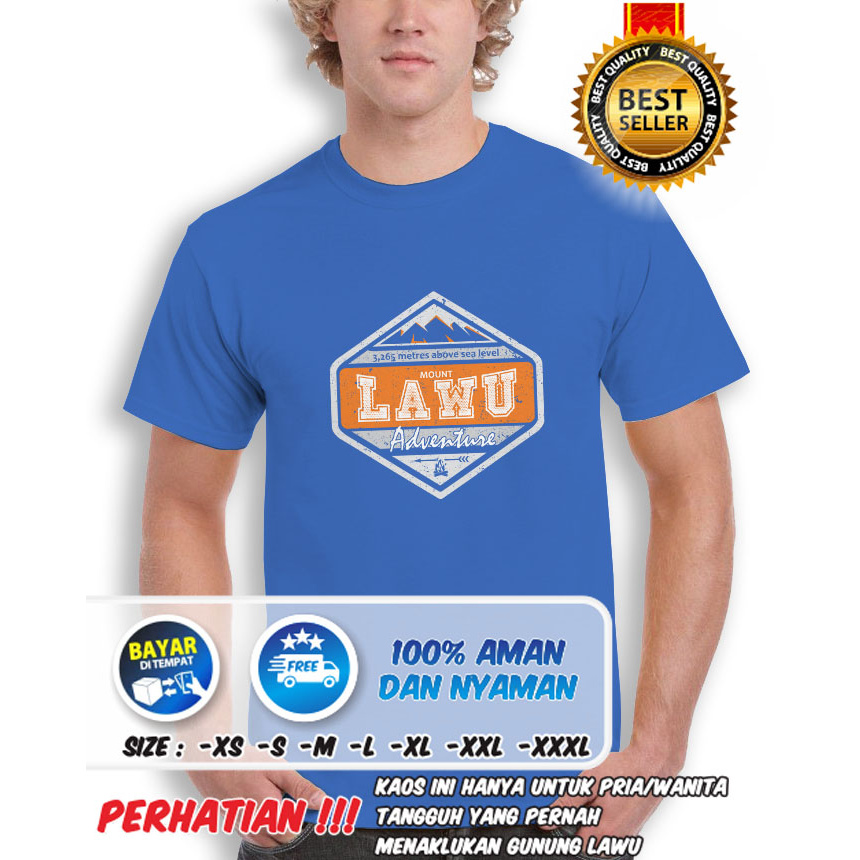 Kaos Gunung LAWU Pendaki Pria Wanita Terbaru - MDPL - Outdoor Adventure - COD -LBSK (190714)
