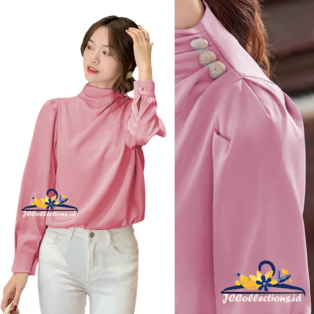 Blus Wanita Velvet Gaya Korea Lengan Panjang Murah Terbaru Treissha - JCCollections