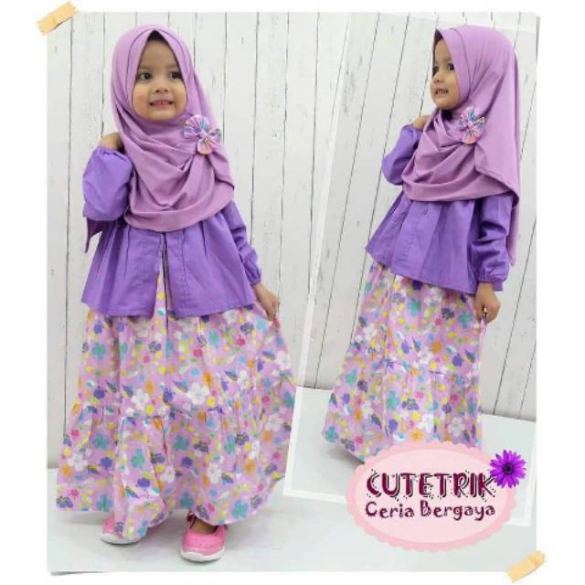 Gamis anak/gamis remaja cutetrik/cutetrik size 12