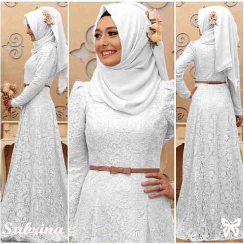 HOPYLOVY Gamis Brukat Terbaru Sabrina Maxi Brukat + GRATIS Belt Pita