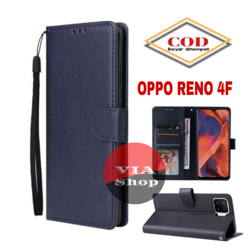 SARUNG DOMPET HP OPPO RENO 4F [FLIP CASE LEATHER PREMIUM FOR OPPO RENO 4F]