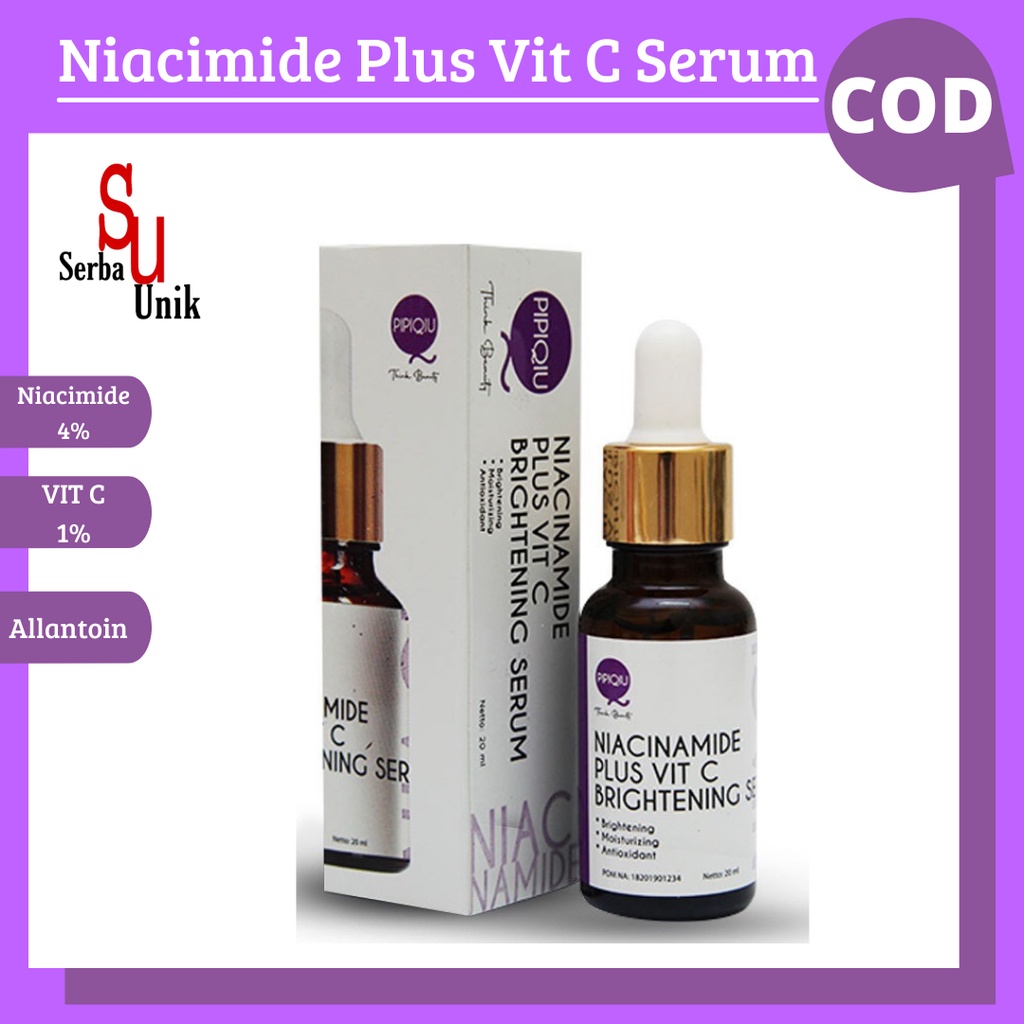 Serum Pencerah Wajah Vit C/ Niacimide Plus Vit C Brightening Serum Pipiqiu BPOM