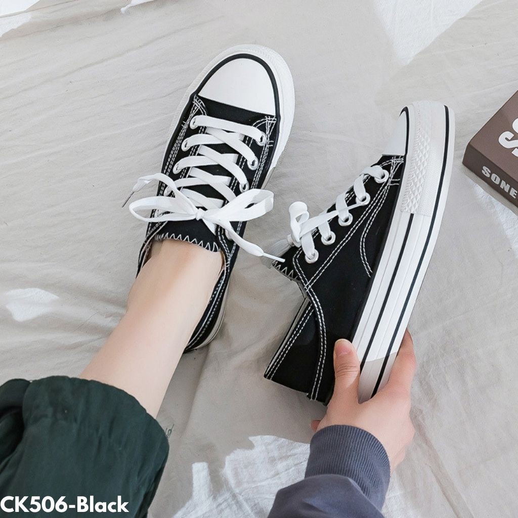 Gypsy - Combi Slop Sepatu Sneakers Wanita Selop Kanvas Import Slip On Sneaker Cewe Cewek Slop Canvas Snikers Snackers Seoatu Grey Hitam Kasual Kulit XCK506