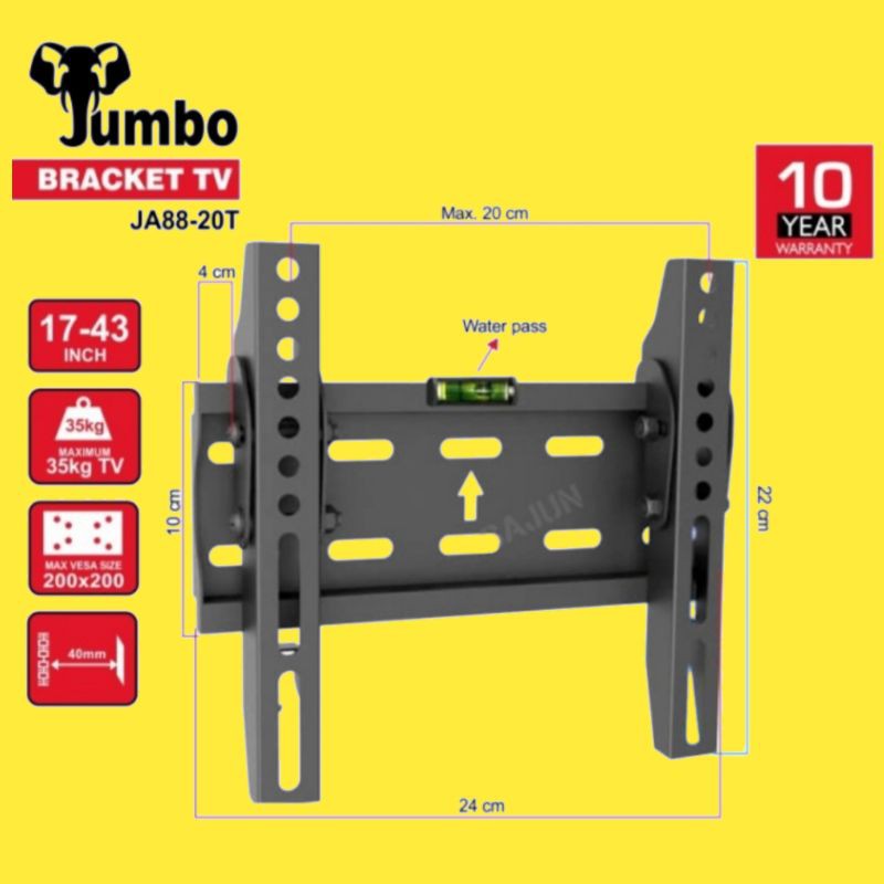 Bracket Breket TV 32 17 s/d 43 Inch JUMBO