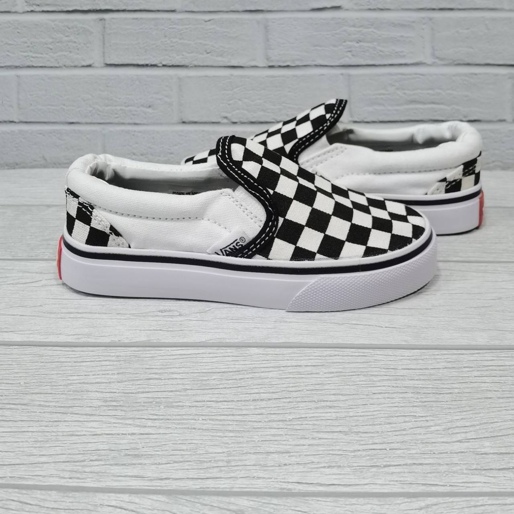 IMPOR Grade Original! Sepatu Anak Kids Vans Slip On Checkerboard/Catur