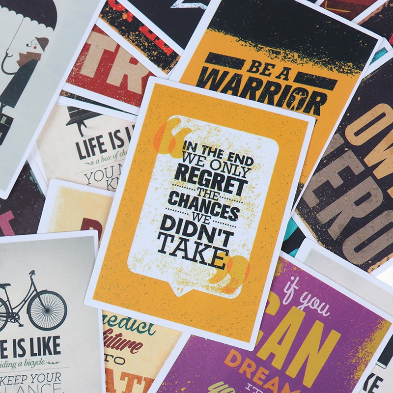 25pcs Stiker Tulisan Quote Motivasi Untuk Laptop / Skateboard