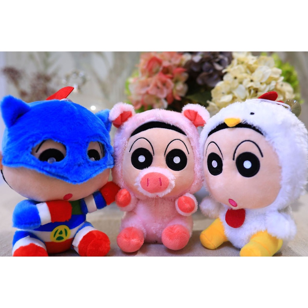 BONEKA CRAYON SHINCHAN KOSTUM CHICKEN AYAM PIG BABI ACTION KAMEN MASK