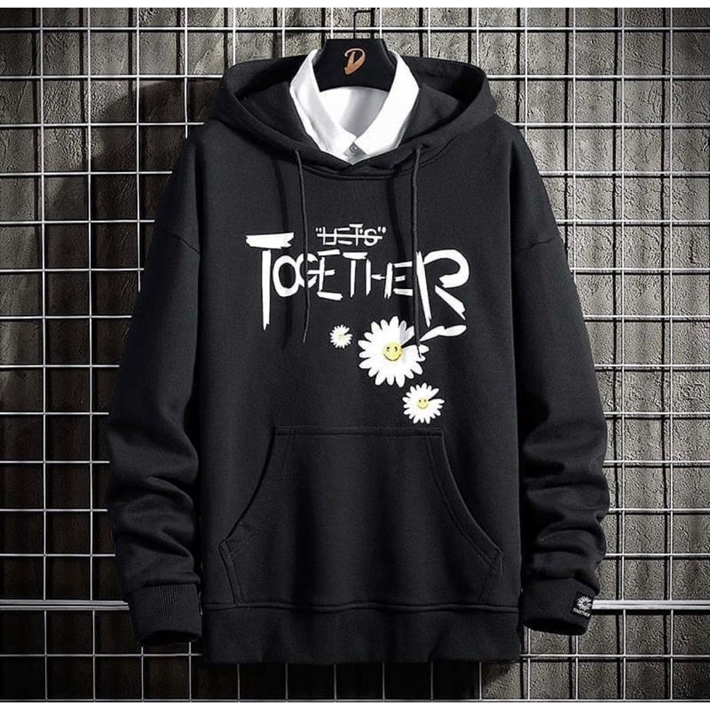 HOODIE WANITA TOGETHER DAISY FLOWER/ HOODIE WANITA TEBAL