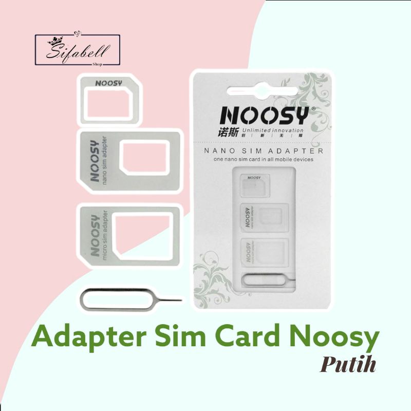 Adapter Sim Card Noosy 4IN1 Nano Micro Jarum Dudukan Kartu Standart