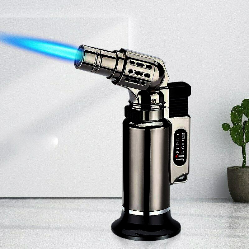 JP Korek Gas Blow Torch Lighter Butane Flame Gun - LF550 - Metallic Black