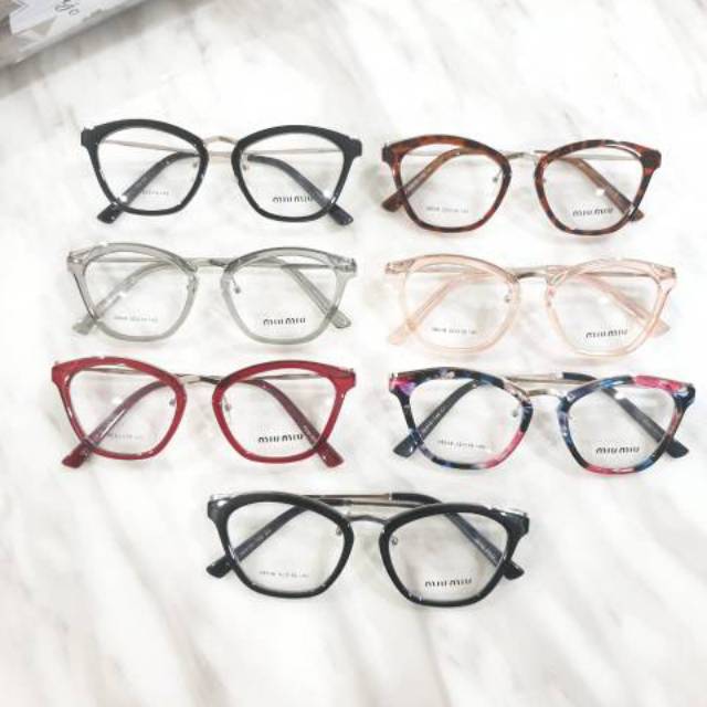 MODIS MURAH | frame kacamata kotak | paket kacamata minus/plus/cylinder/antiradiasi | miumiu