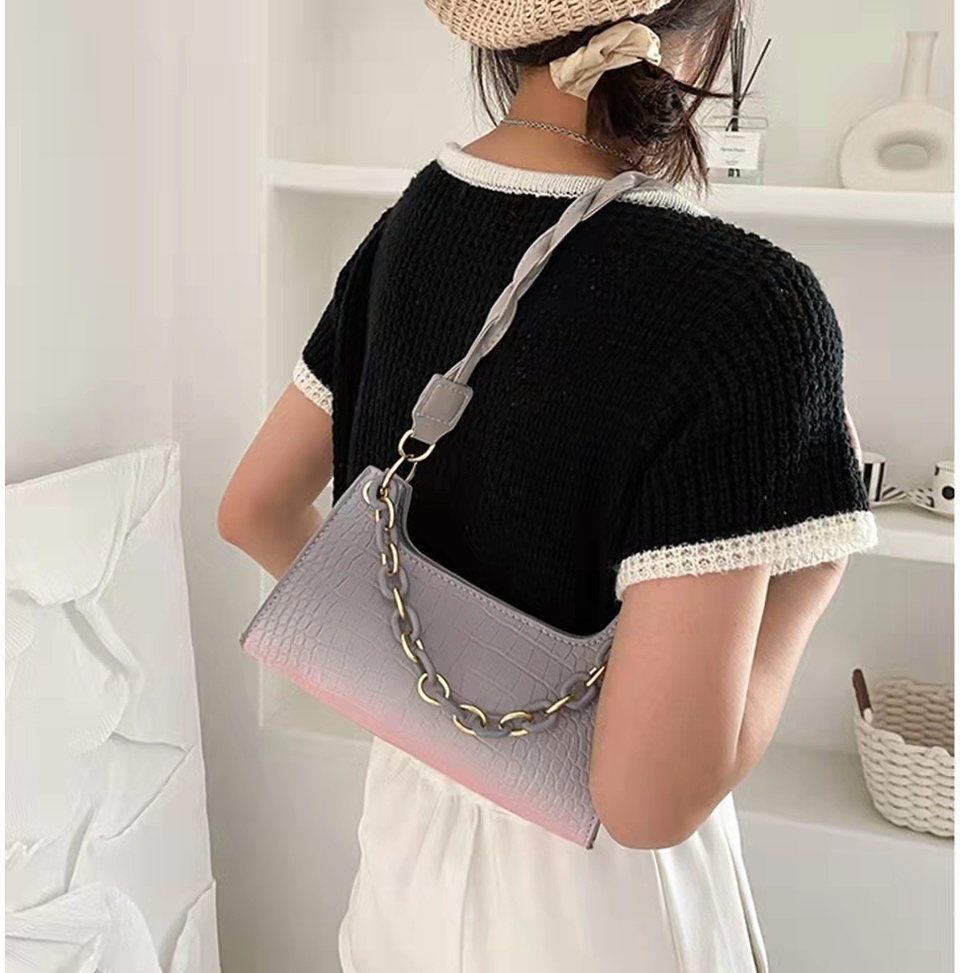 Tas Selempang Retro Untuk Wanita Fashion Gaya Korea / ShoulderBag Wanita Cantik Warna Gradasi Import