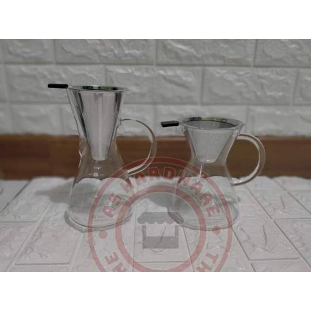 Coffee Maker Pot V60 Teko Kopi Barista 600ml with Filter Grab Medan