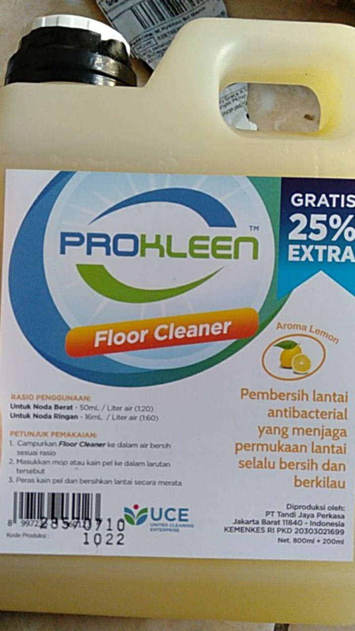 [j Pembersih Lantai Floor Cleaner Prokleen 800ml (bonus 25%) Konsentrat