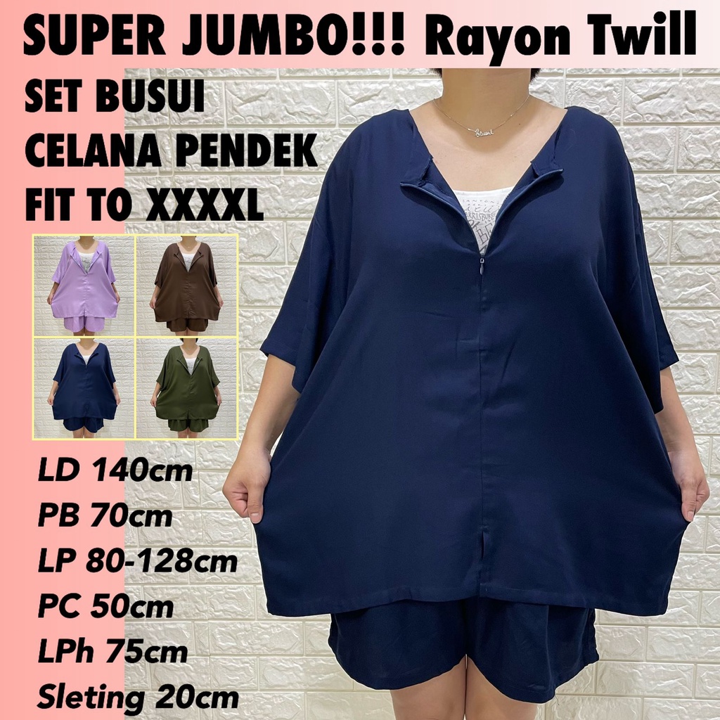 SETELAN CELANA PENDEK HAMIL|MENYUSUI XXXXL RAYON TWILL PREMIUM