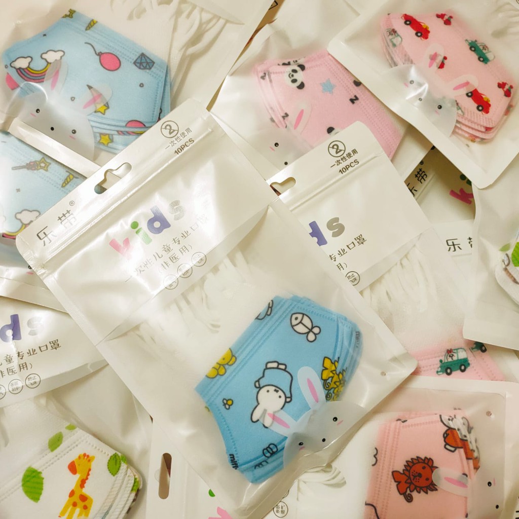 BAJ Masker Anak Baby Balita Bayi 3ply Duckbill KN95 Chasa Masker anak Murah  Motif Ecer / ISI 10 PC - MK012