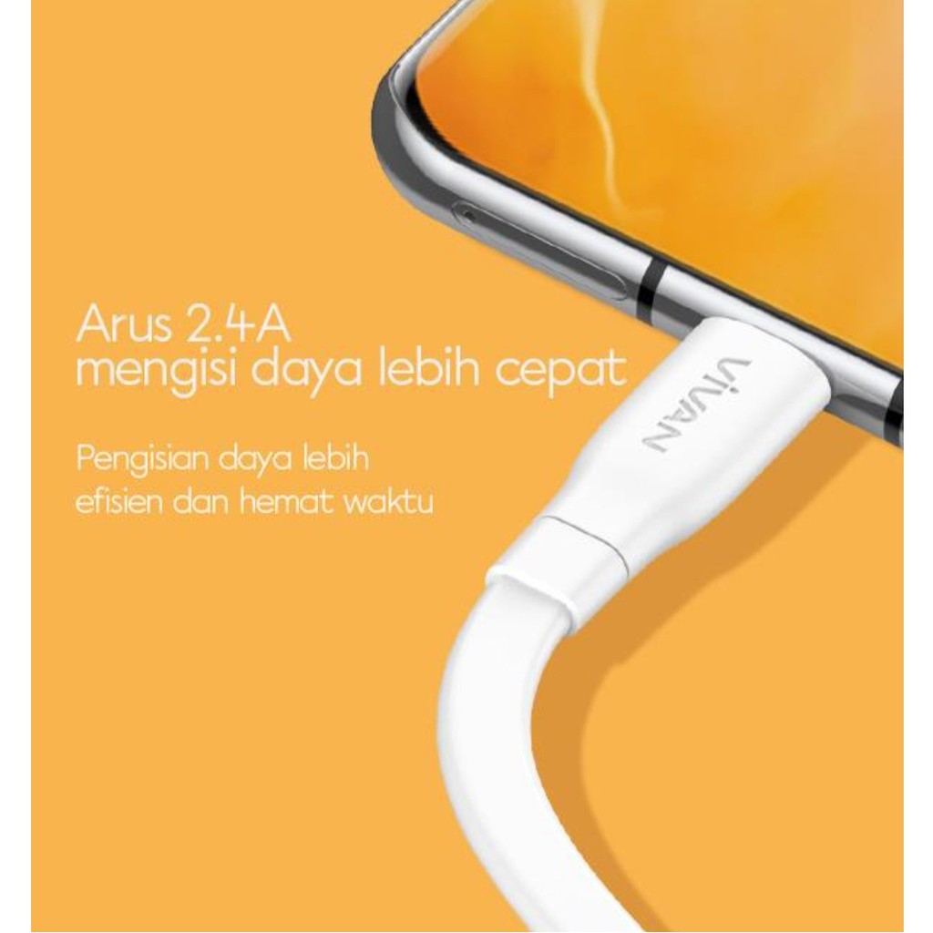 VIVAN ANDROID Kabel TYPE C - USB / kabel charger android 100cm 2.4A VIVAN CBC100s
