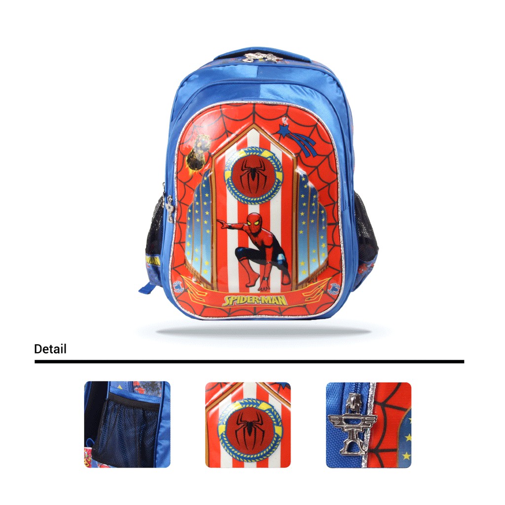 [KLIKTAS] Tas Ransel Sekolah Anak Cowok SD Premium Raven 214 Backpack Anak Laki Karakter Kartun Superhero