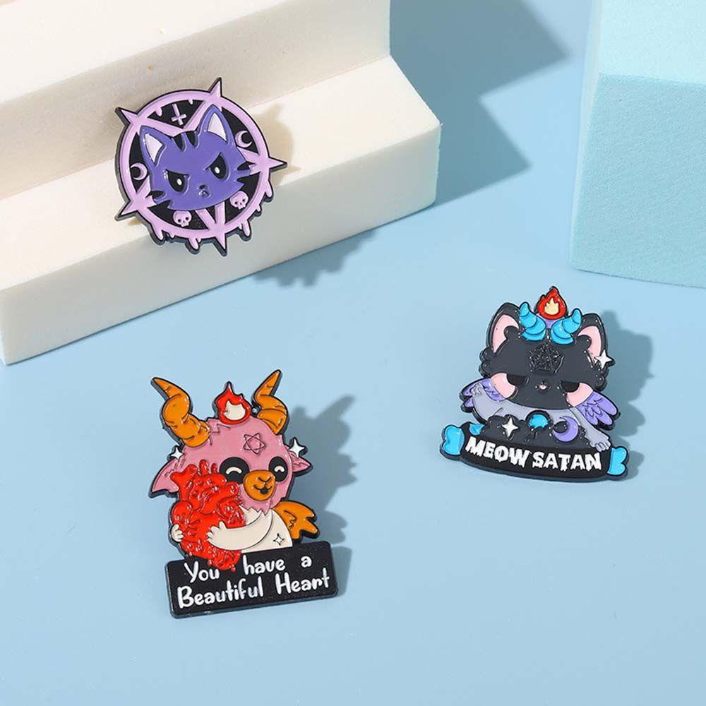 Mxbeauty Bros Pin Hewan Kucing Lucu Kambing Travel Commemorative Lapel Pin Lencana Pin Kerah Brooch