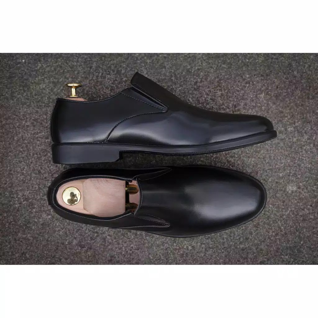PANTOPEL BLACK |FORIND x Worka| Sepatu Slop Formal Kerja Kuliah Pria/Cowok/Men Ori Lokal Footwear