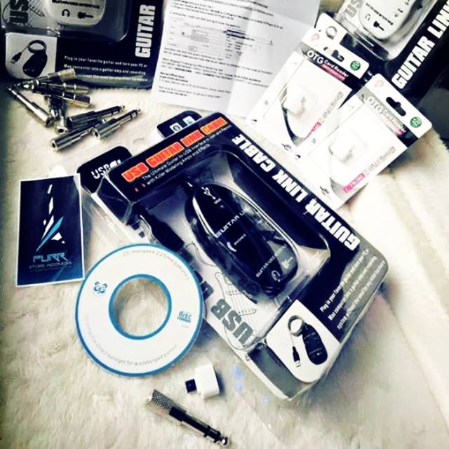 1 Set Paket Efek Gitar Andr oid & PC, USB GUITAR LINK + USB OTG + CONVERTERSUPER