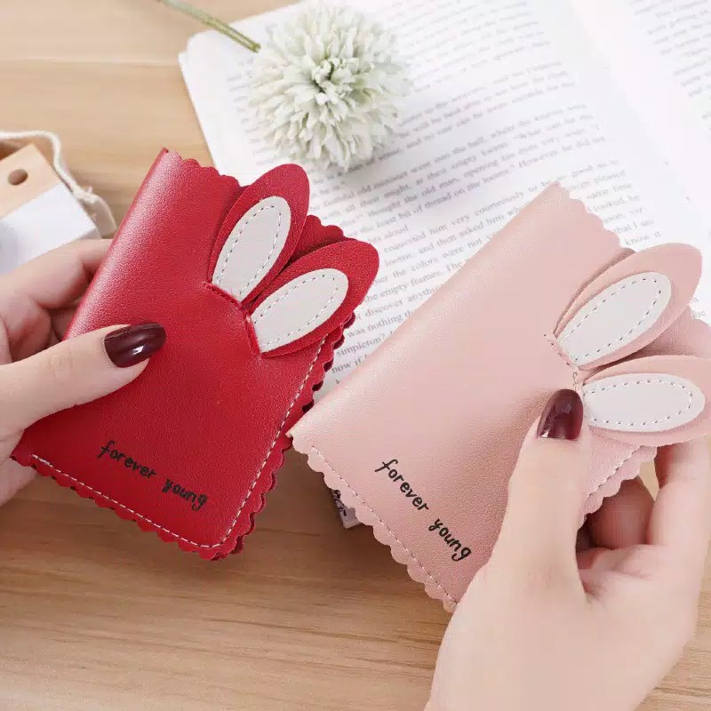 Dompet Lipat Mini Dompet Wanita Impor Lucu Kuping Kelinci