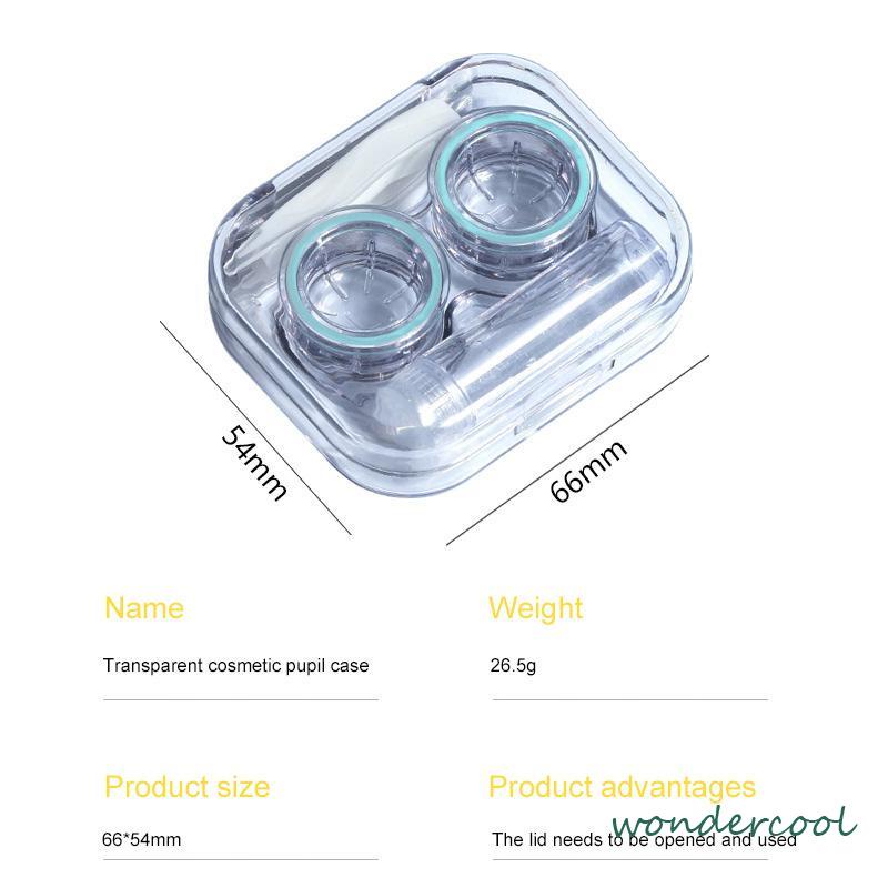 Casing Lensa Kontak Transparan Tanpa Tutup Sekrup Lucu Portabel Nyaman Bersih Higienis All-in-one Case-Won
